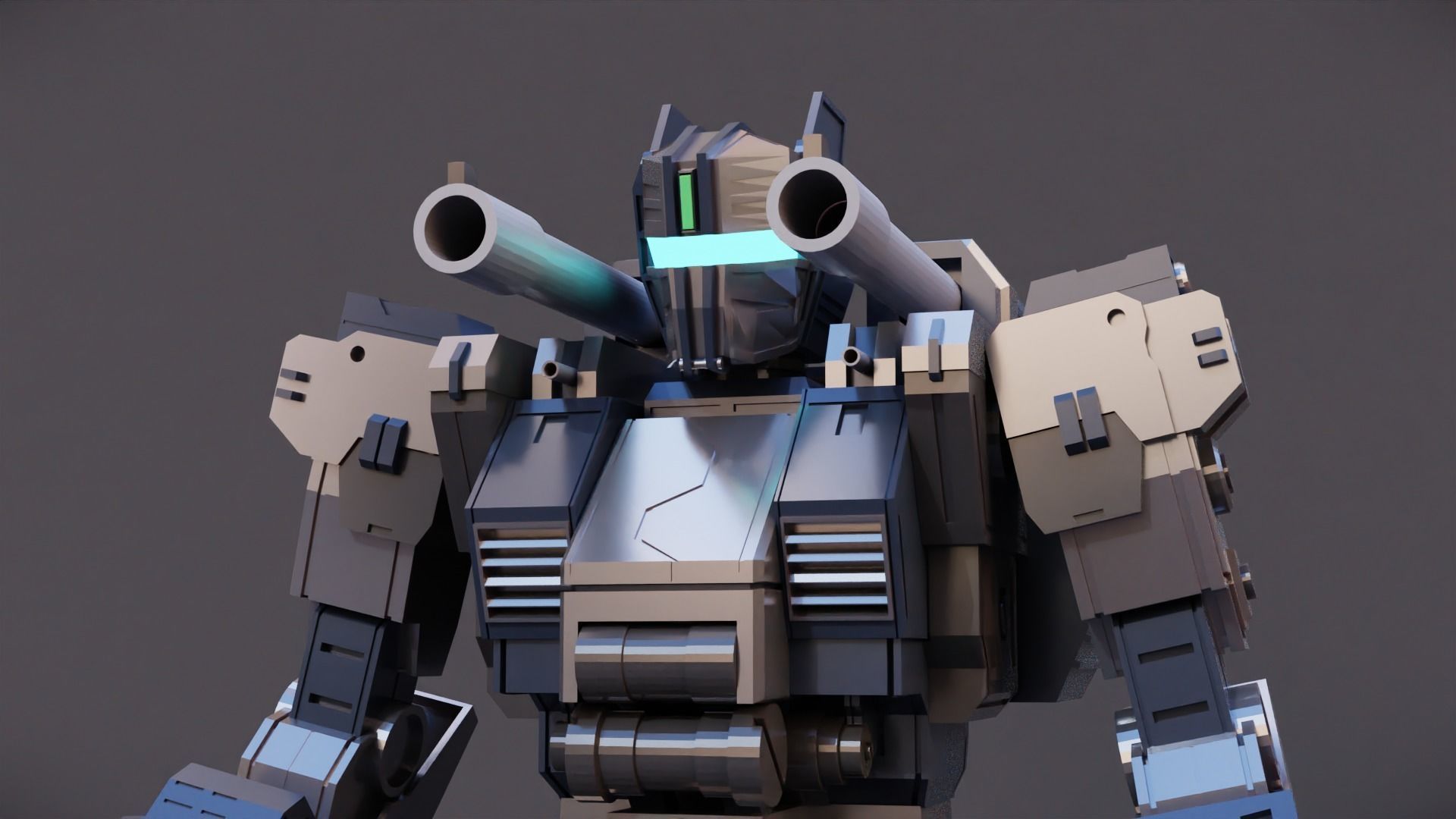Sci Fi Military Robot 3D model_2