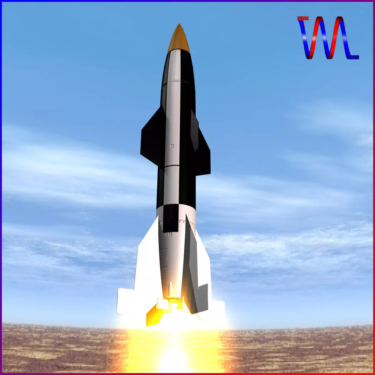 Hermes A1 Ballitic Missile 3D model_0