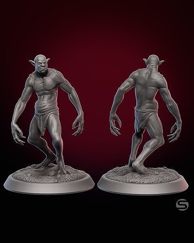 Troll miniature 75mm scale Free 3D print model