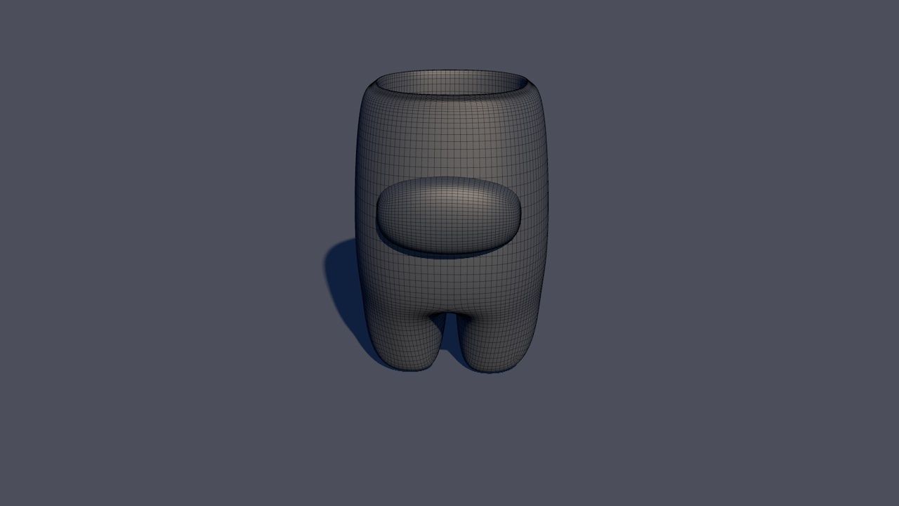 Among Us Crewmate Succulent Plant Vase standing version 3D print model_7