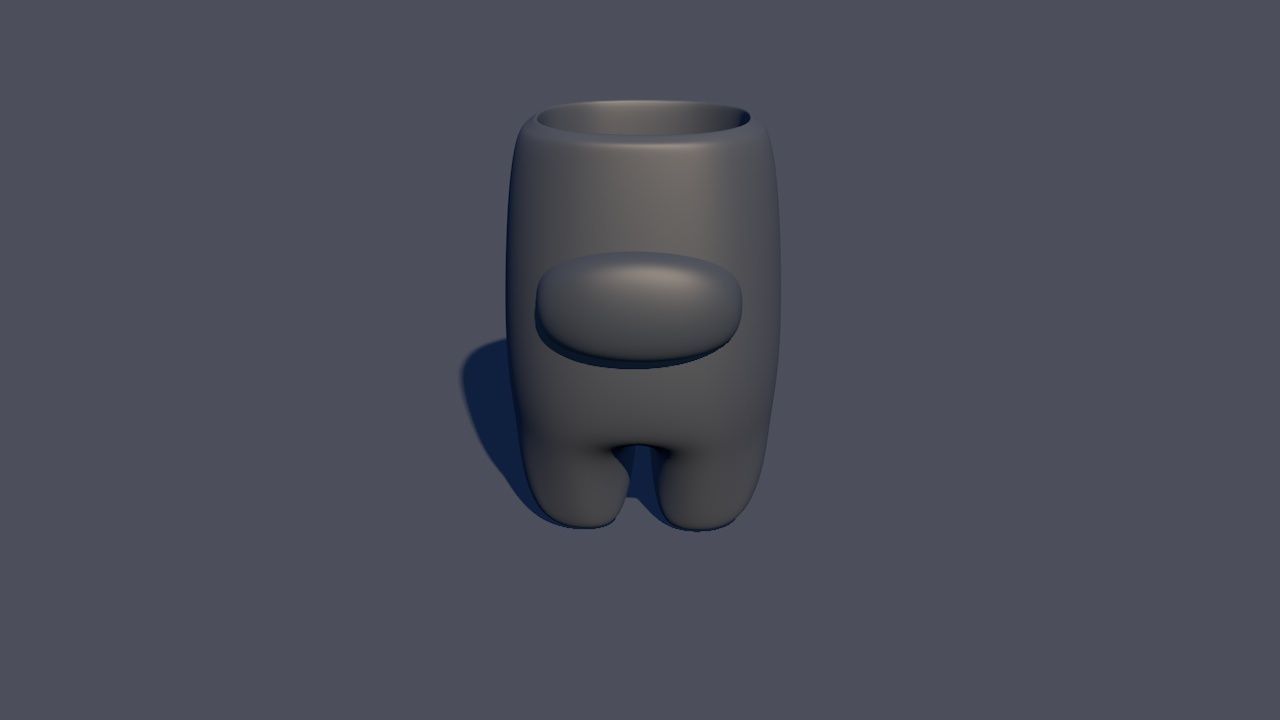 Among Us Crewmate Succulent Plant Vase standing version 3D print model_13