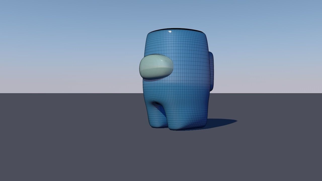 Among Us Crewmate Succulent Plant Vase standing version 3D print model_16