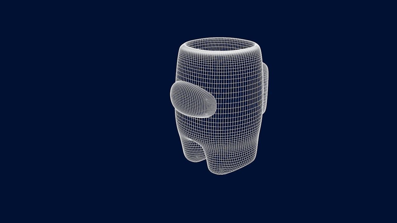 Among Us Crewmate Succulent Plant Vase standing version 3D print model_14