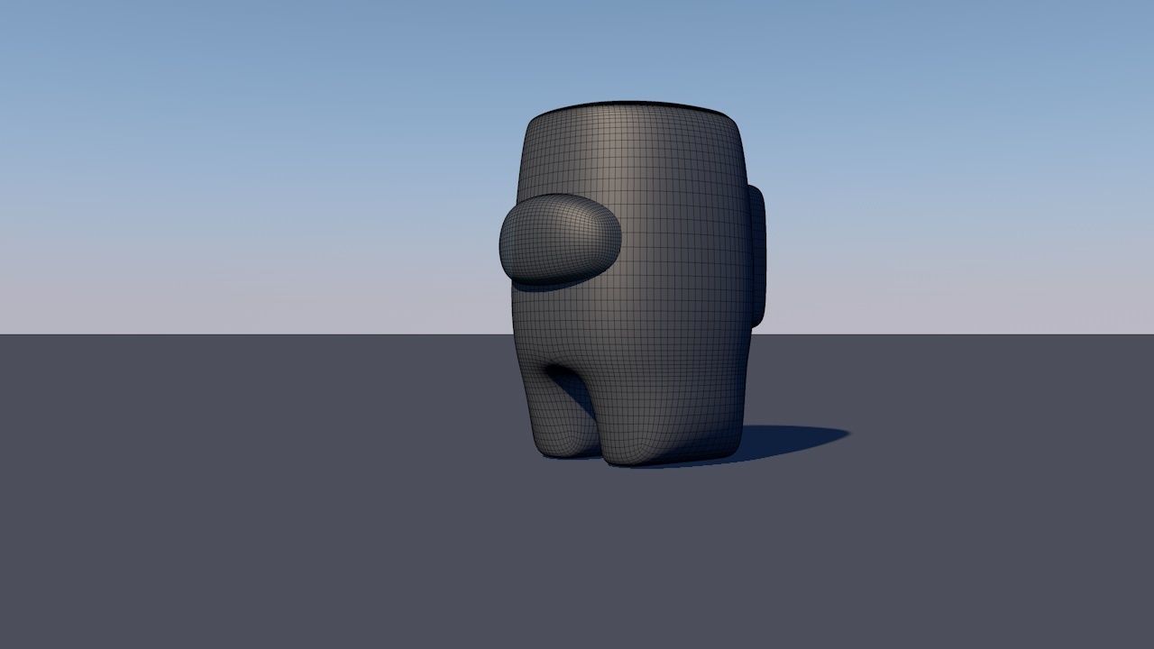 Among Us Crewmate Succulent Plant Vase standing version 3D print model_11