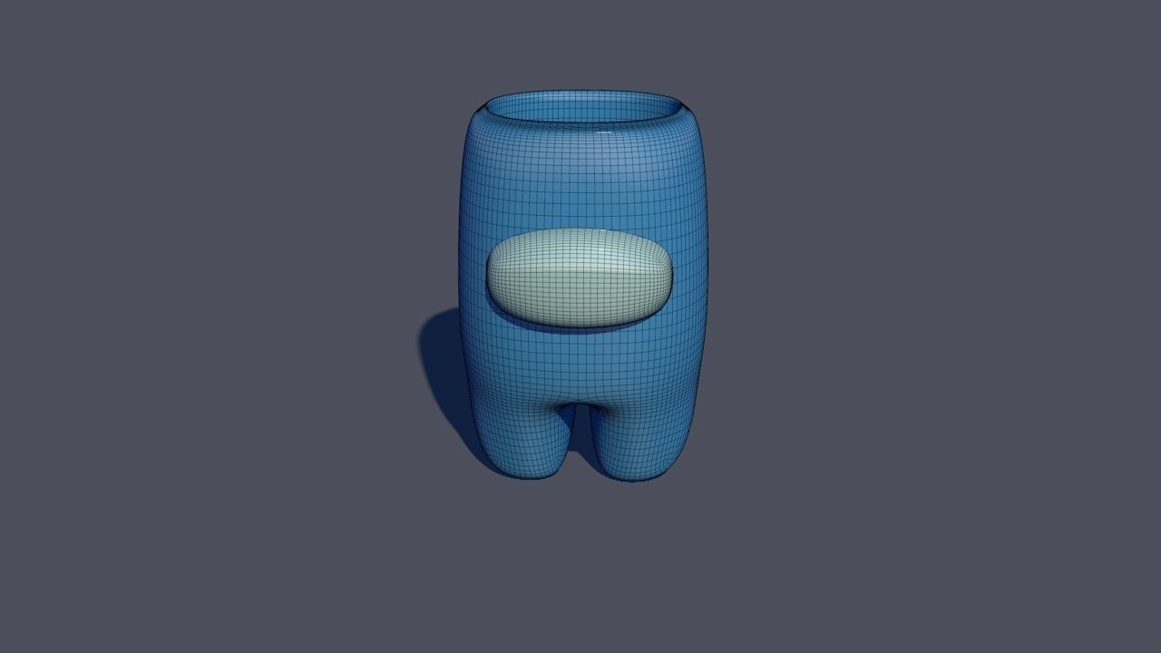 Among Us Crewmate Succulent Plant Vase standing version 3D print model_9