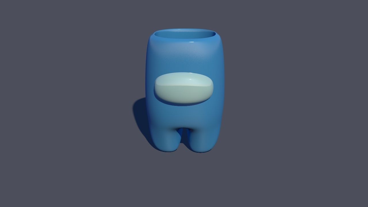 Among Us Crewmate Succulent Plant Vase standing version 3D print model_2