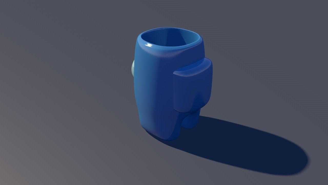 Among Us Crewmate Succulent Plant Vase standing version 3D print model_22