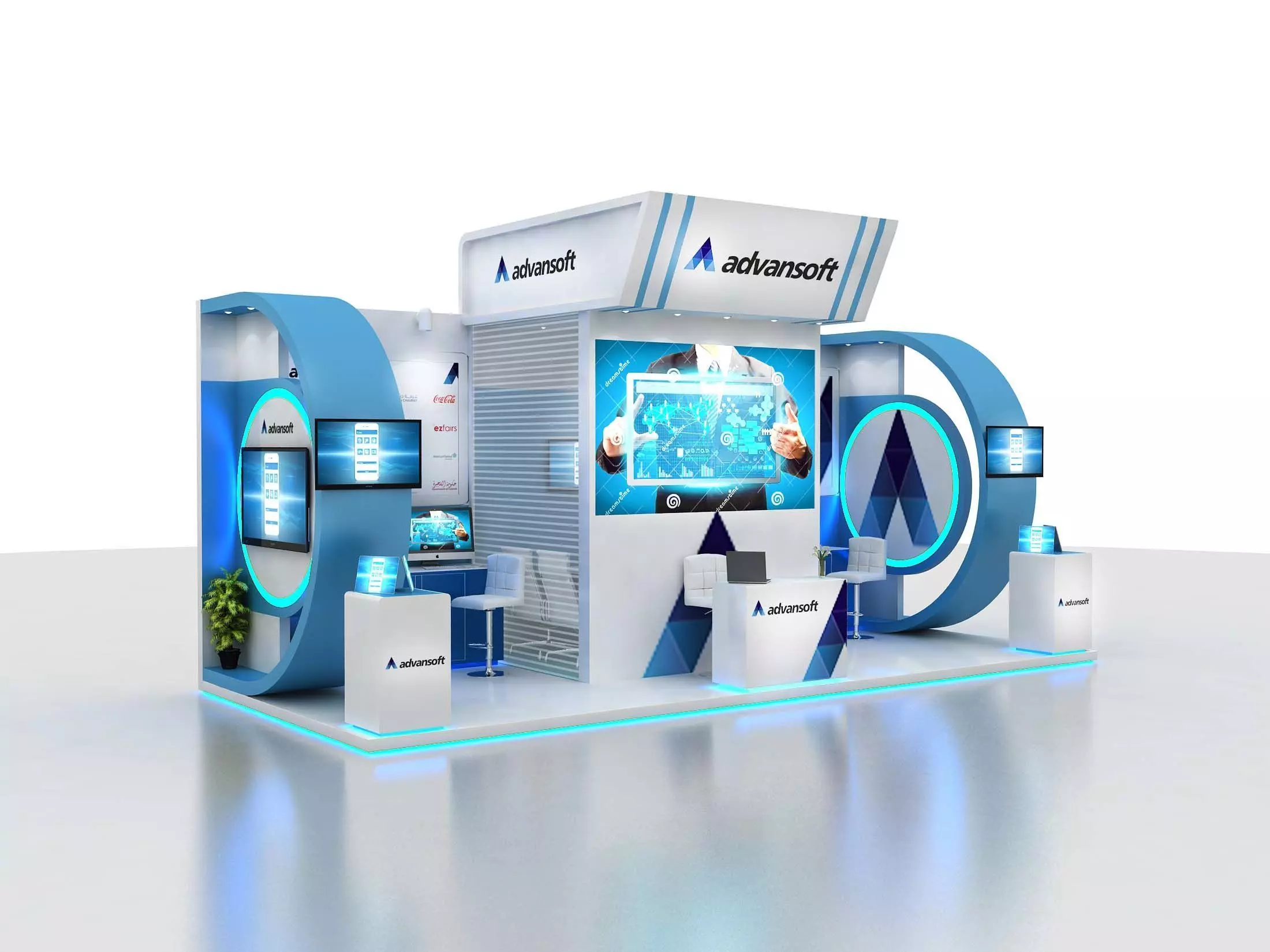 Exhibition booth design 3D model_0