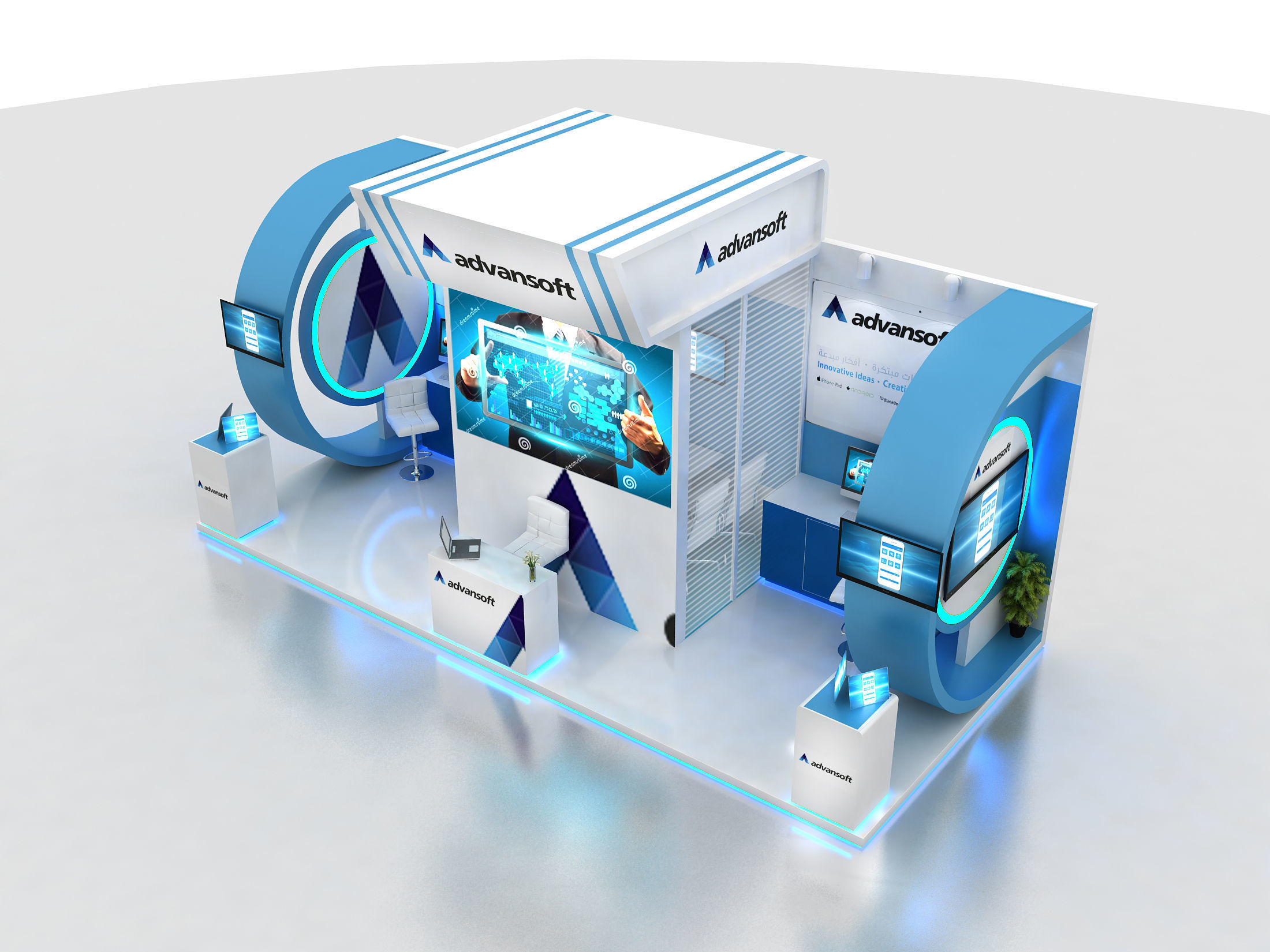 Exhibition booth design 3D model_3