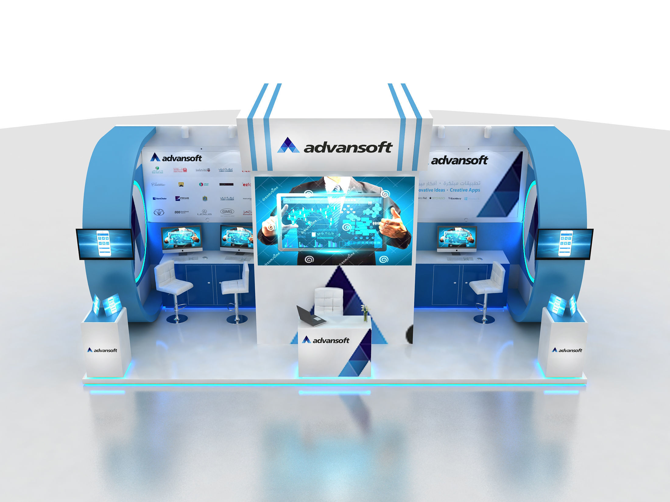 Exhibition booth design 3D model_4