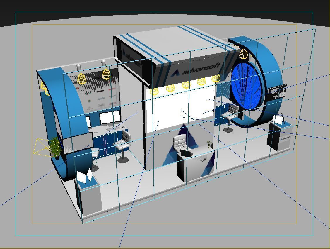 Exhibition booth design 3D model_9