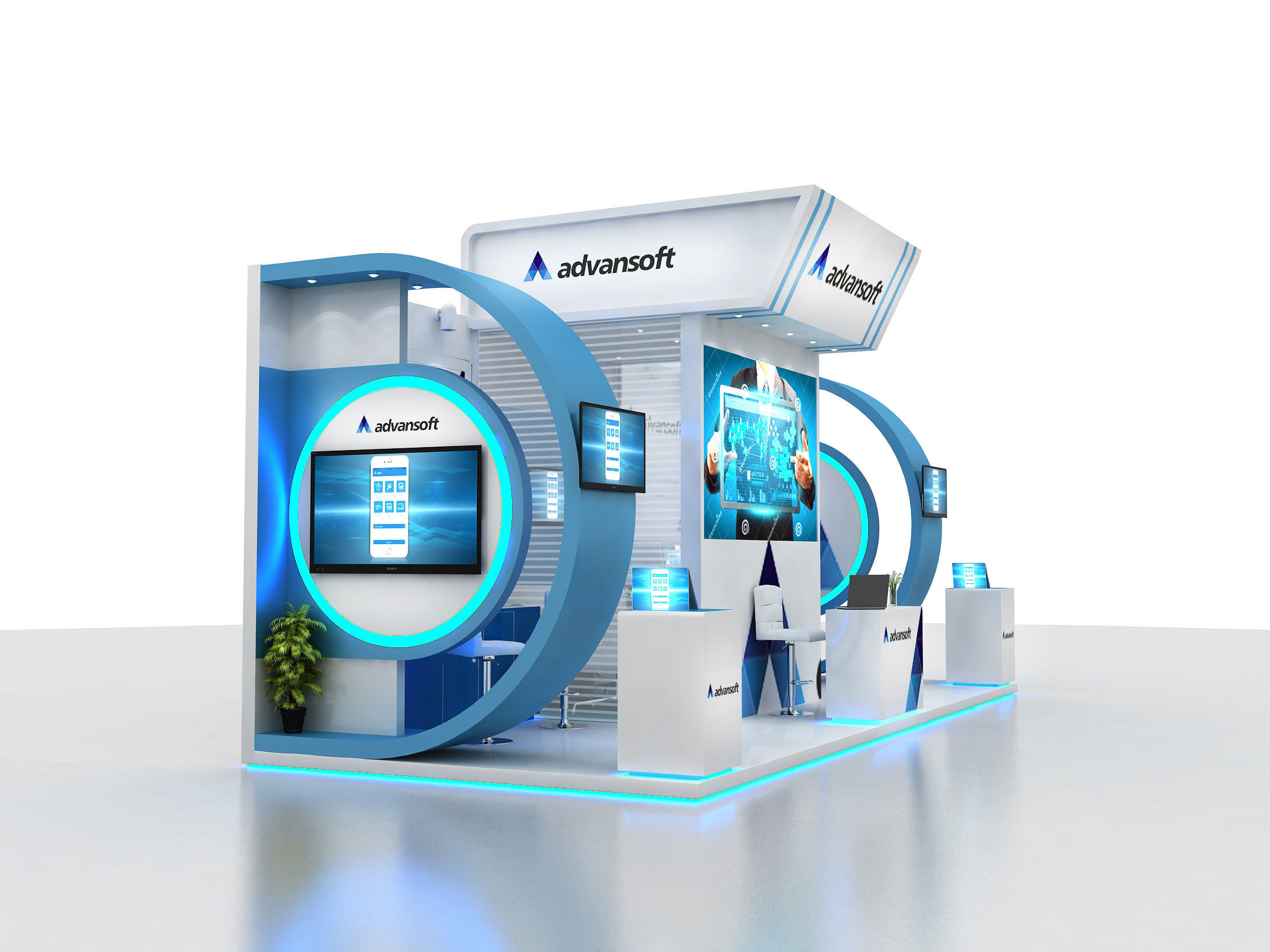 Exhibition booth design 3D model_5