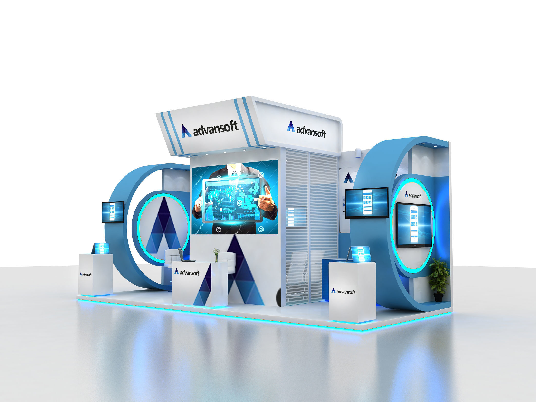 Exhibition booth design 3D model_2