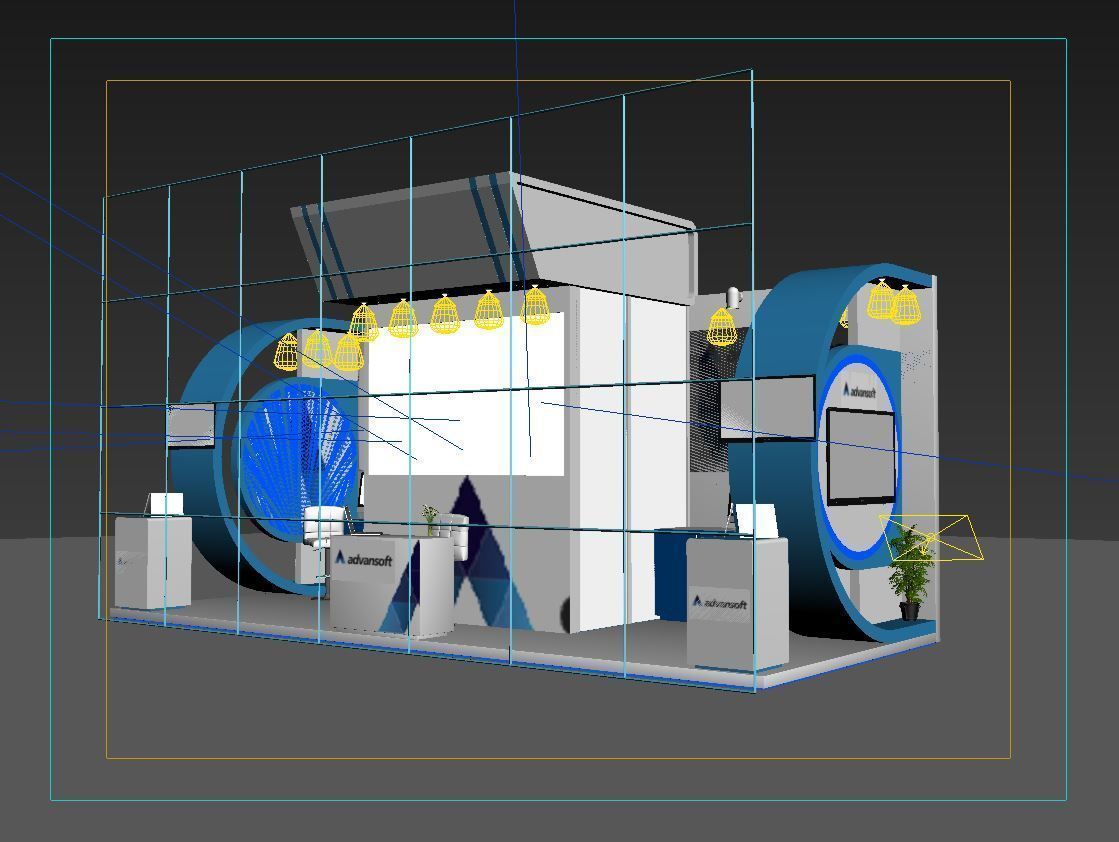 Exhibition booth design 3D model_10