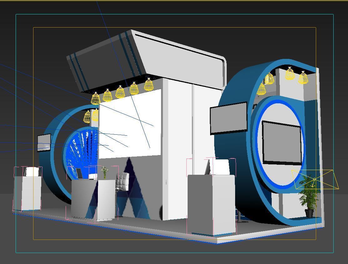 Exhibition booth design 3D model_11