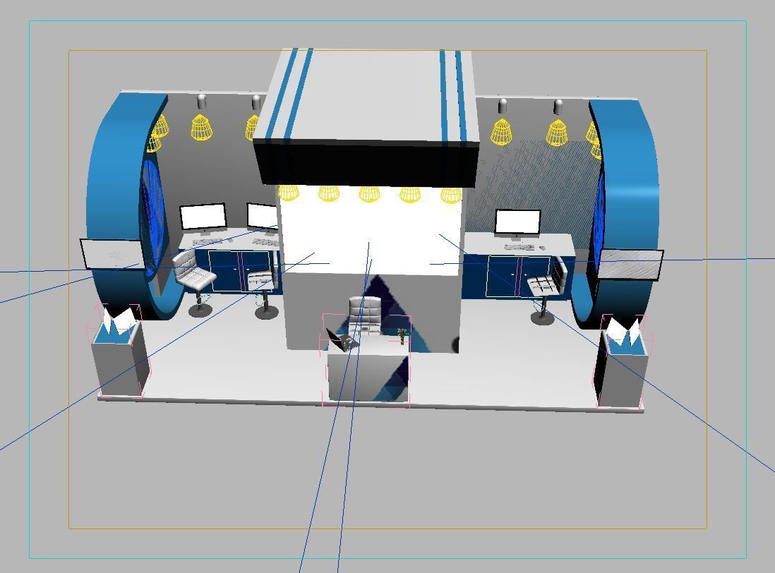 Exhibition booth design 3D model_12