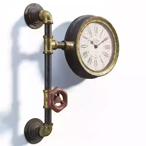Factory Pressure Gauge Clock 3D model