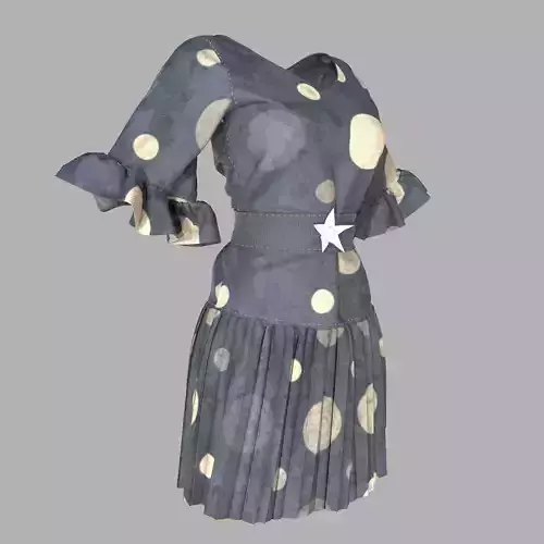 Dress gold with polka dots