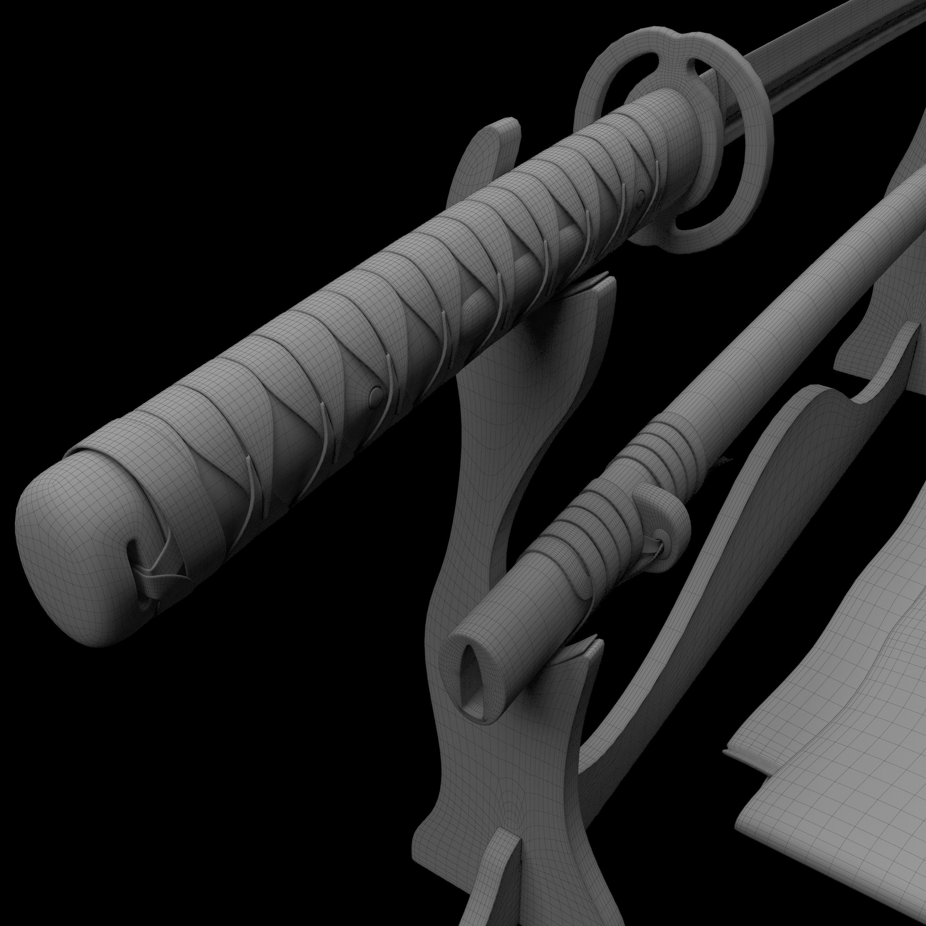 Katana sword 3D model_6