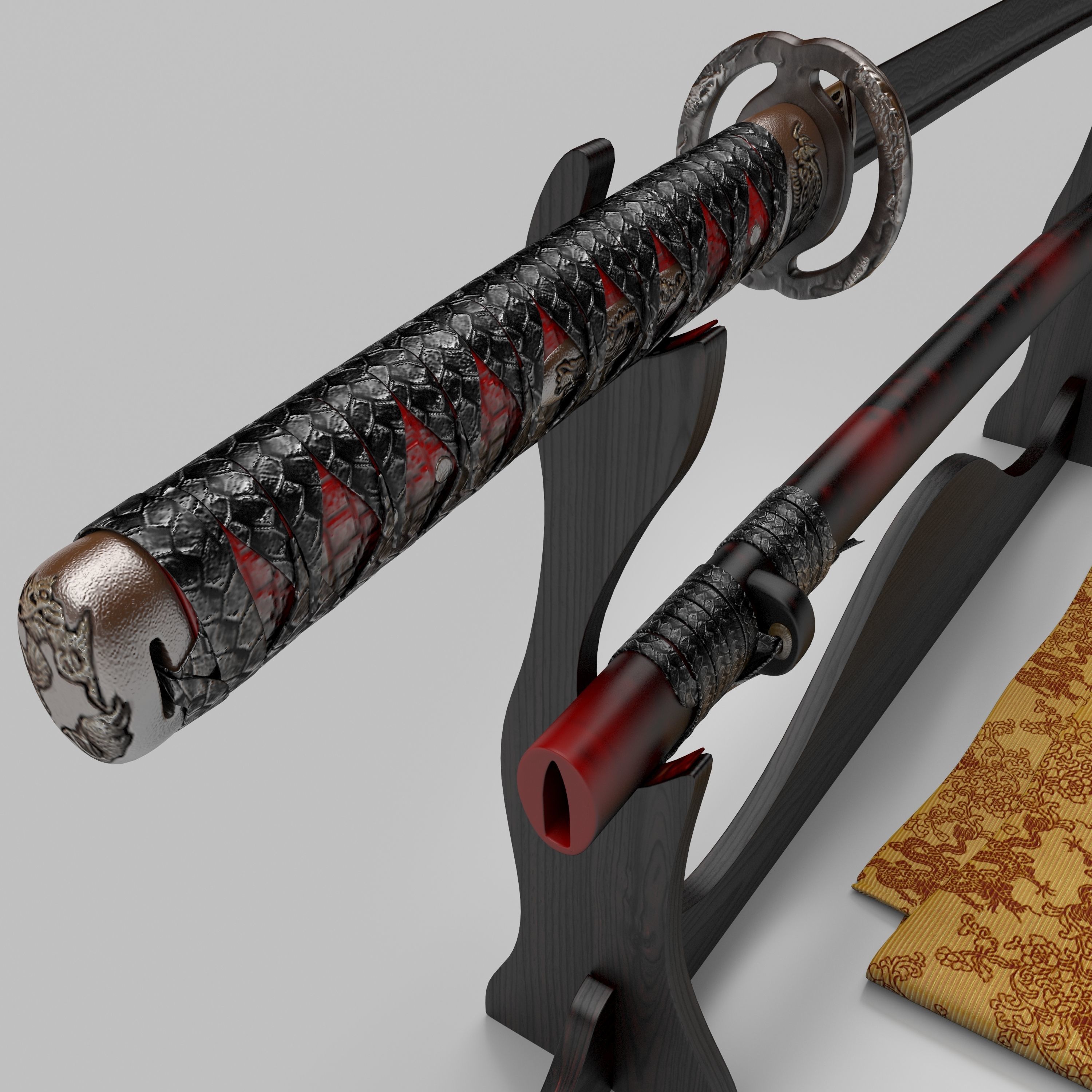 Katana sword 3D model_5