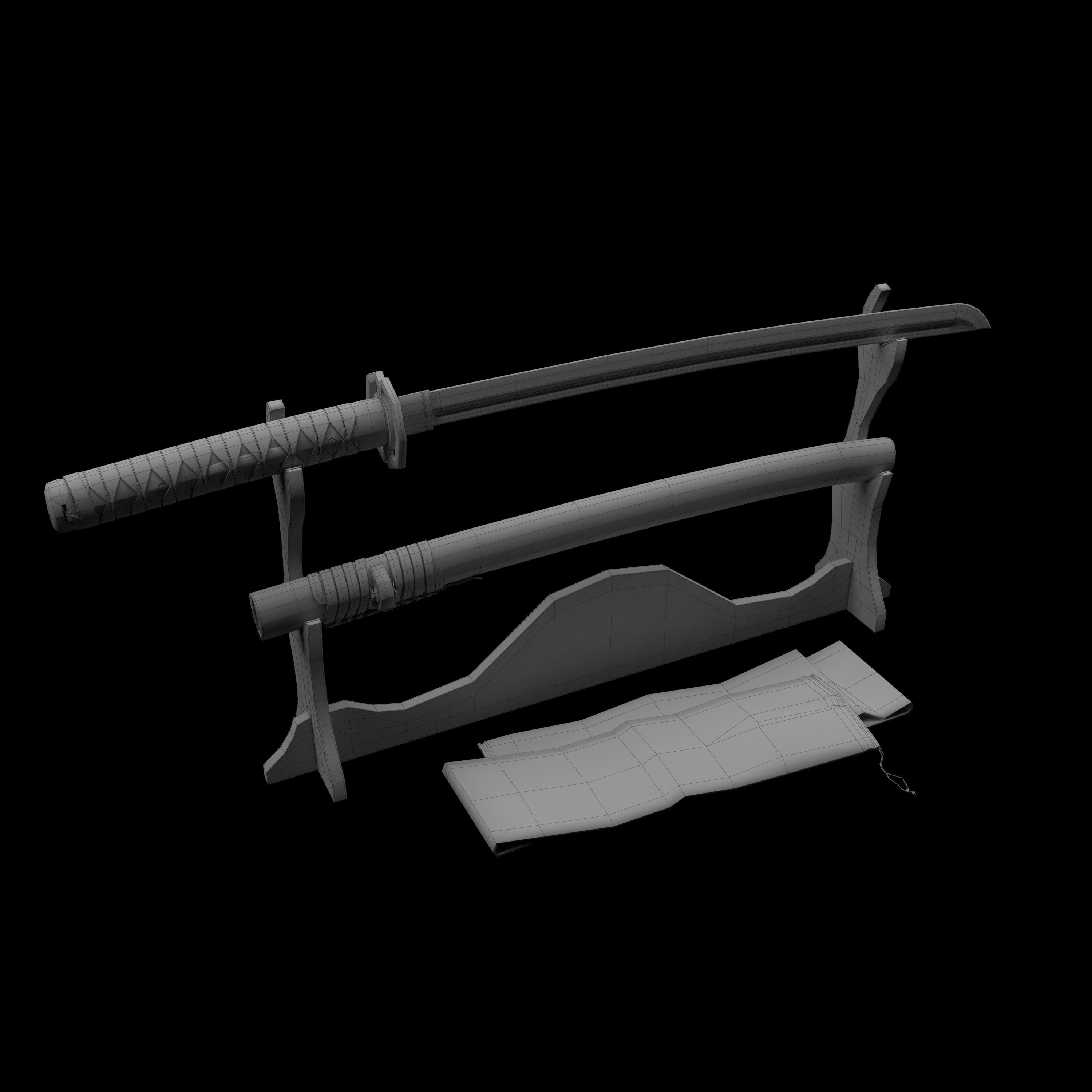 Katana sword 3D model_2