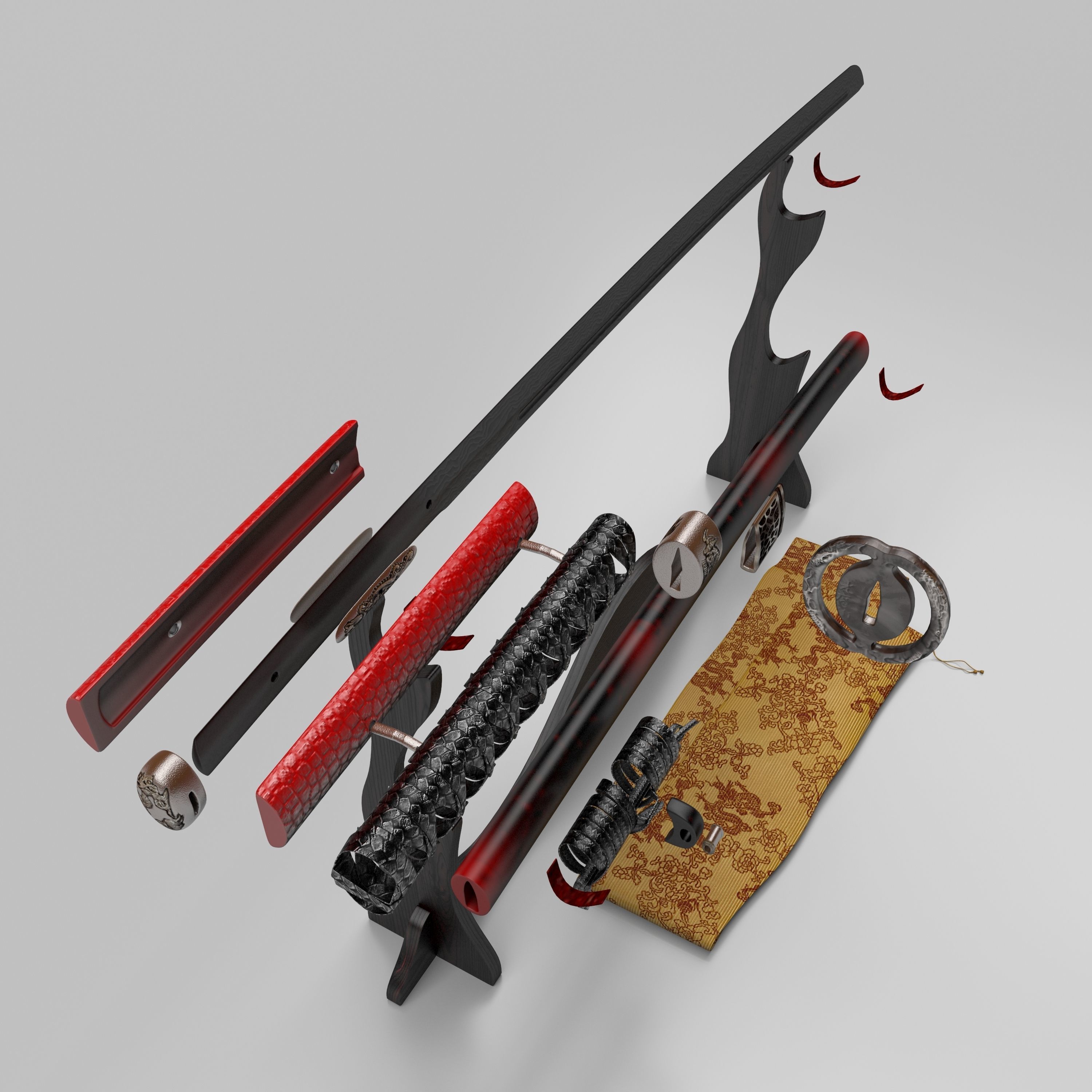 Katana sword 3D model_9