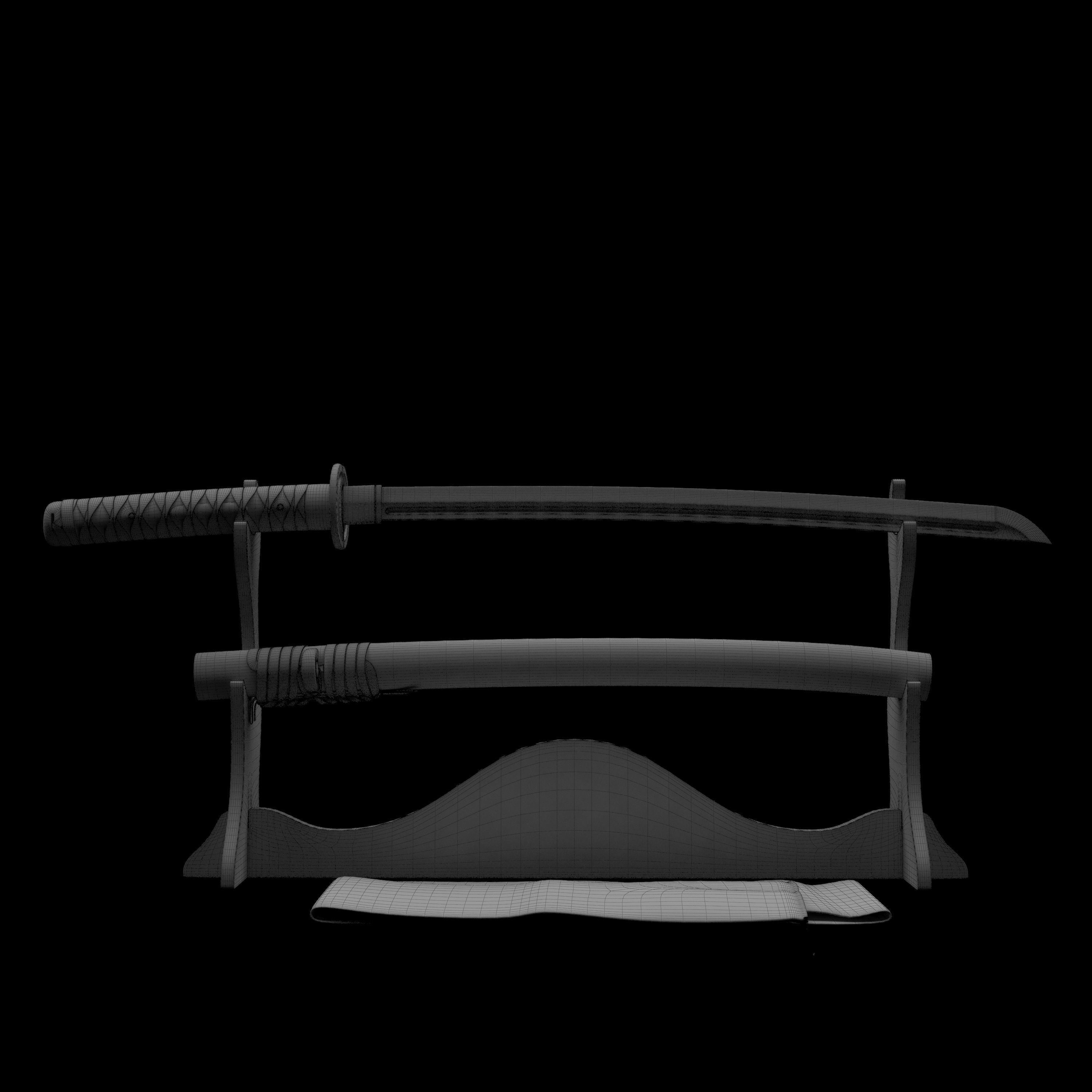 Katana sword 3D model_4
