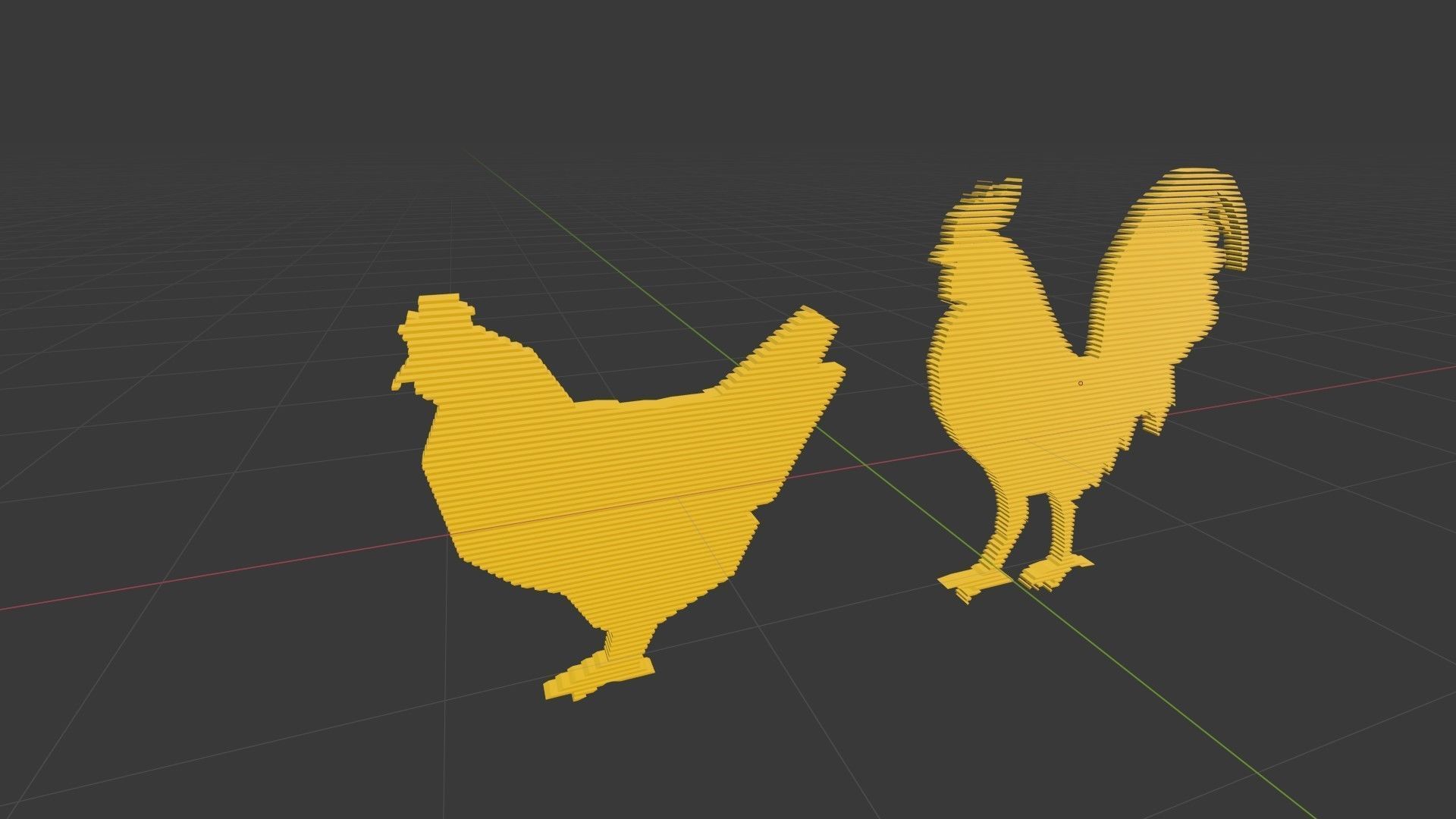 Low poly chicken symbols 1 Free low-poly 3D model_2