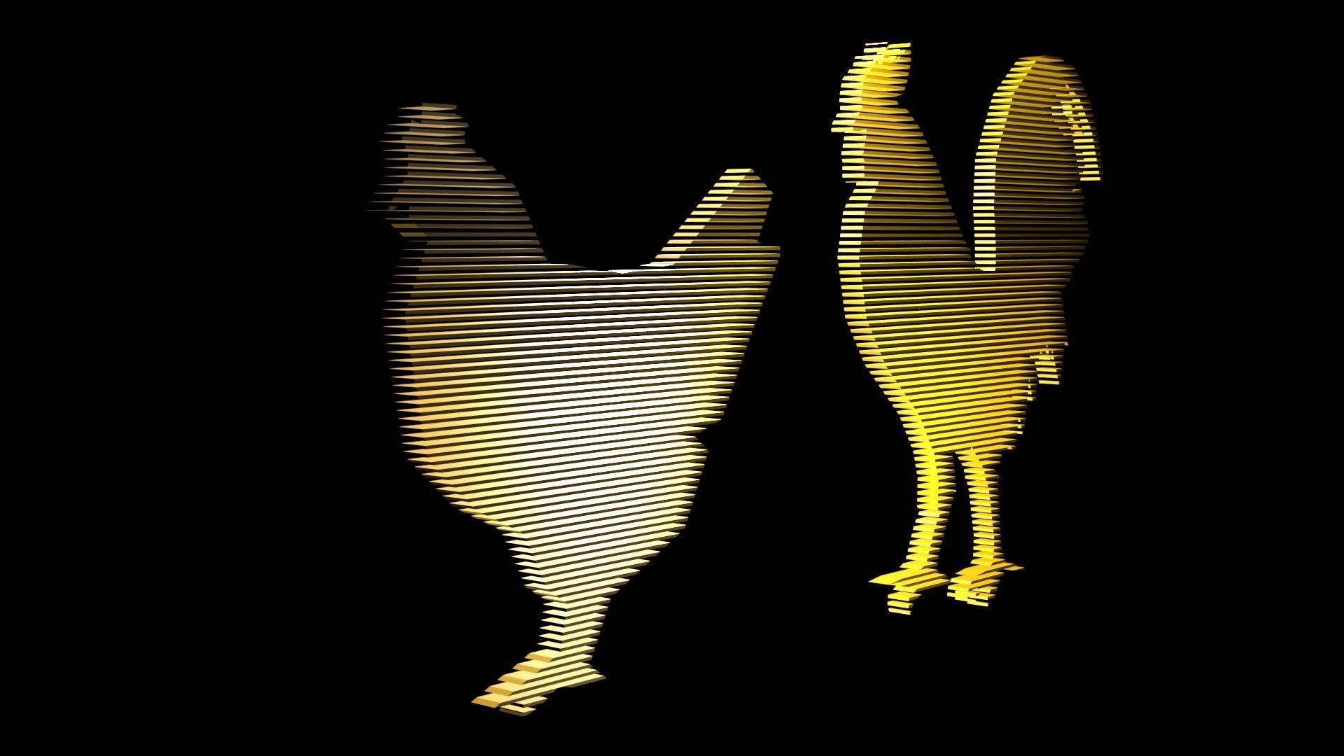 Low poly chicken symbols 1 Free low-poly 3D model_7