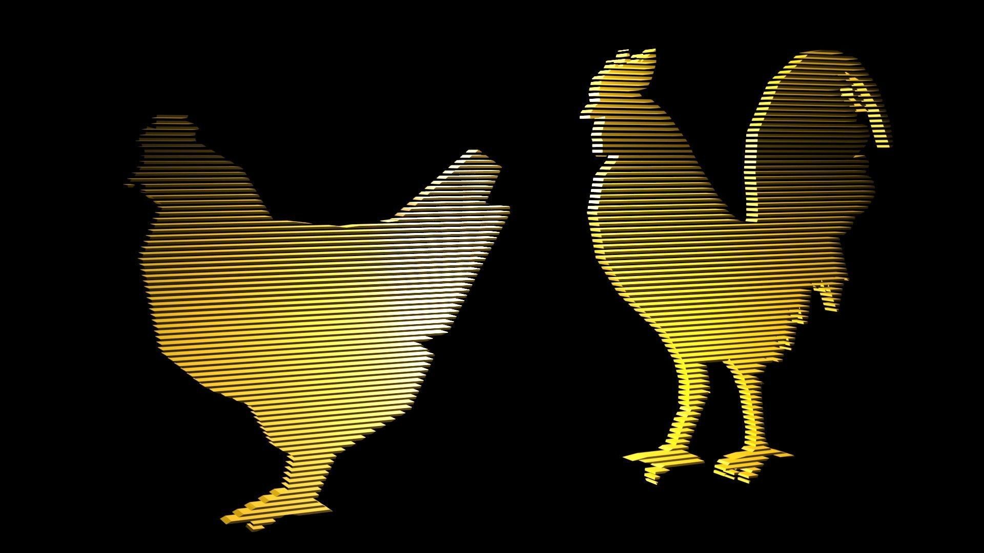 Low poly chicken symbols 1 Free low-poly 3D model_4