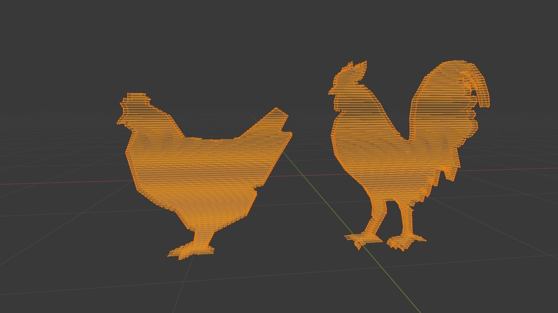 Low poly chicken symbols 1 Free low-poly 3D model_9