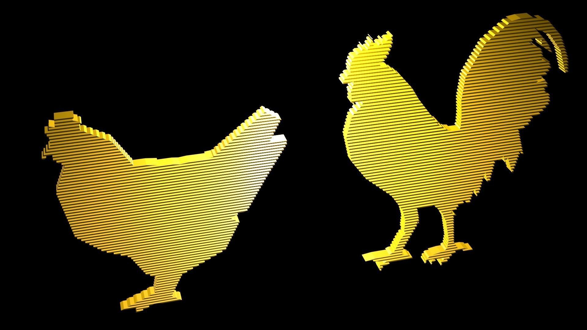 Low poly chicken symbols 1 Free low-poly 3D model_8