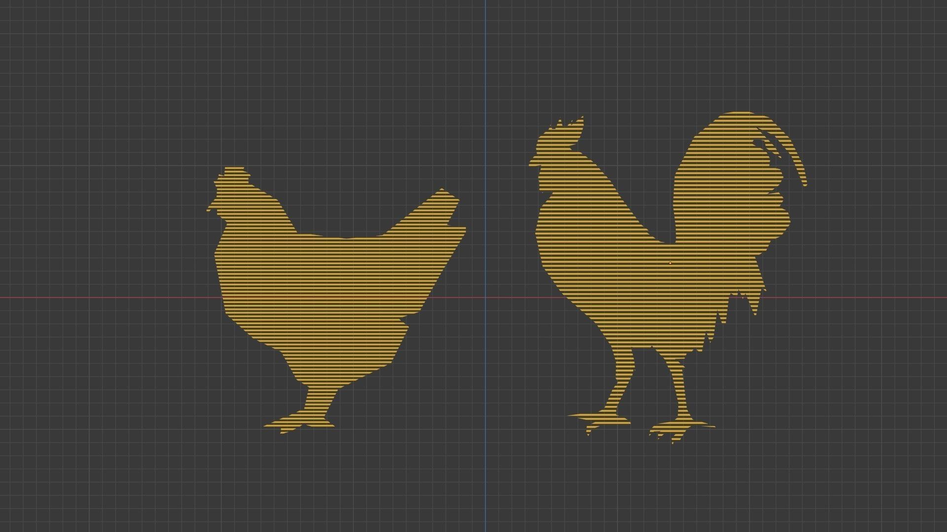 Low poly chicken symbols 1 Free low-poly 3D model_1