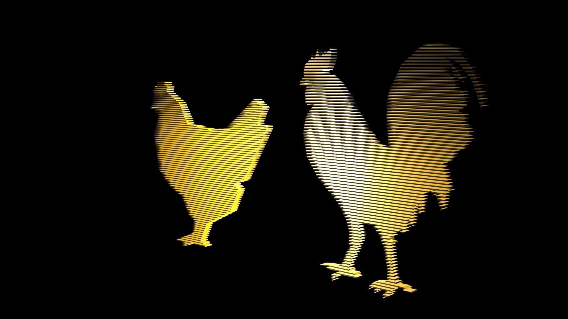 Low poly chicken symbols 1 Free low-poly 3D model_5