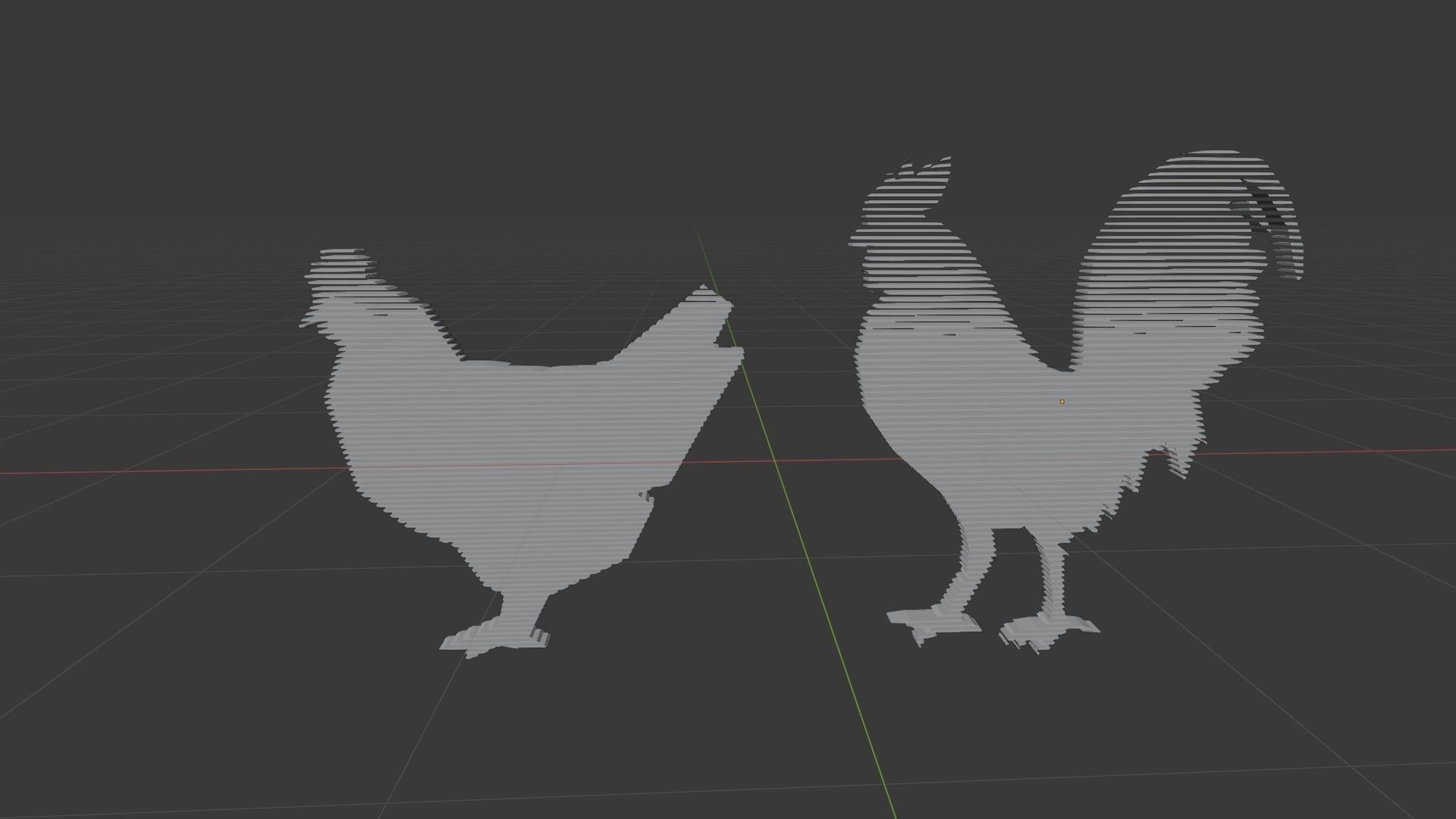 Low poly chicken symbols 1 Free low-poly 3D model_3