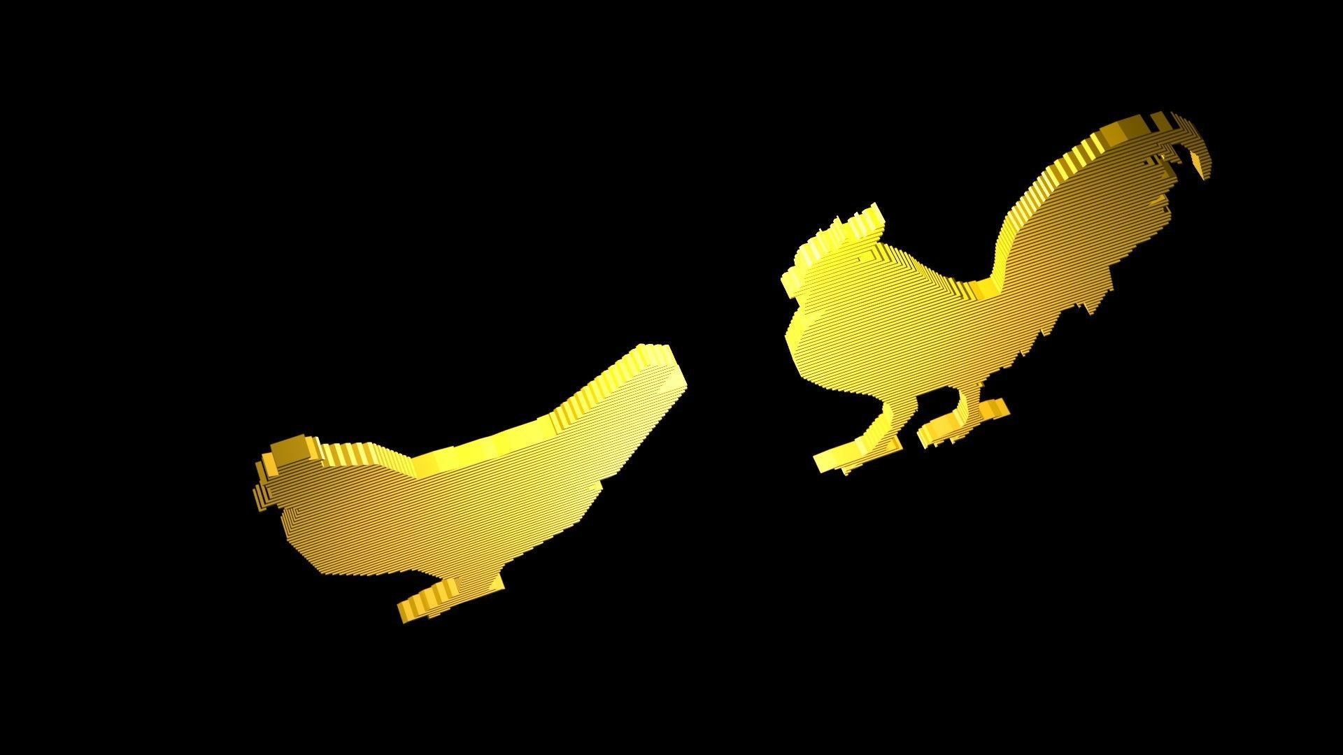 Low poly chicken symbols 1 Free low-poly 3D model_6