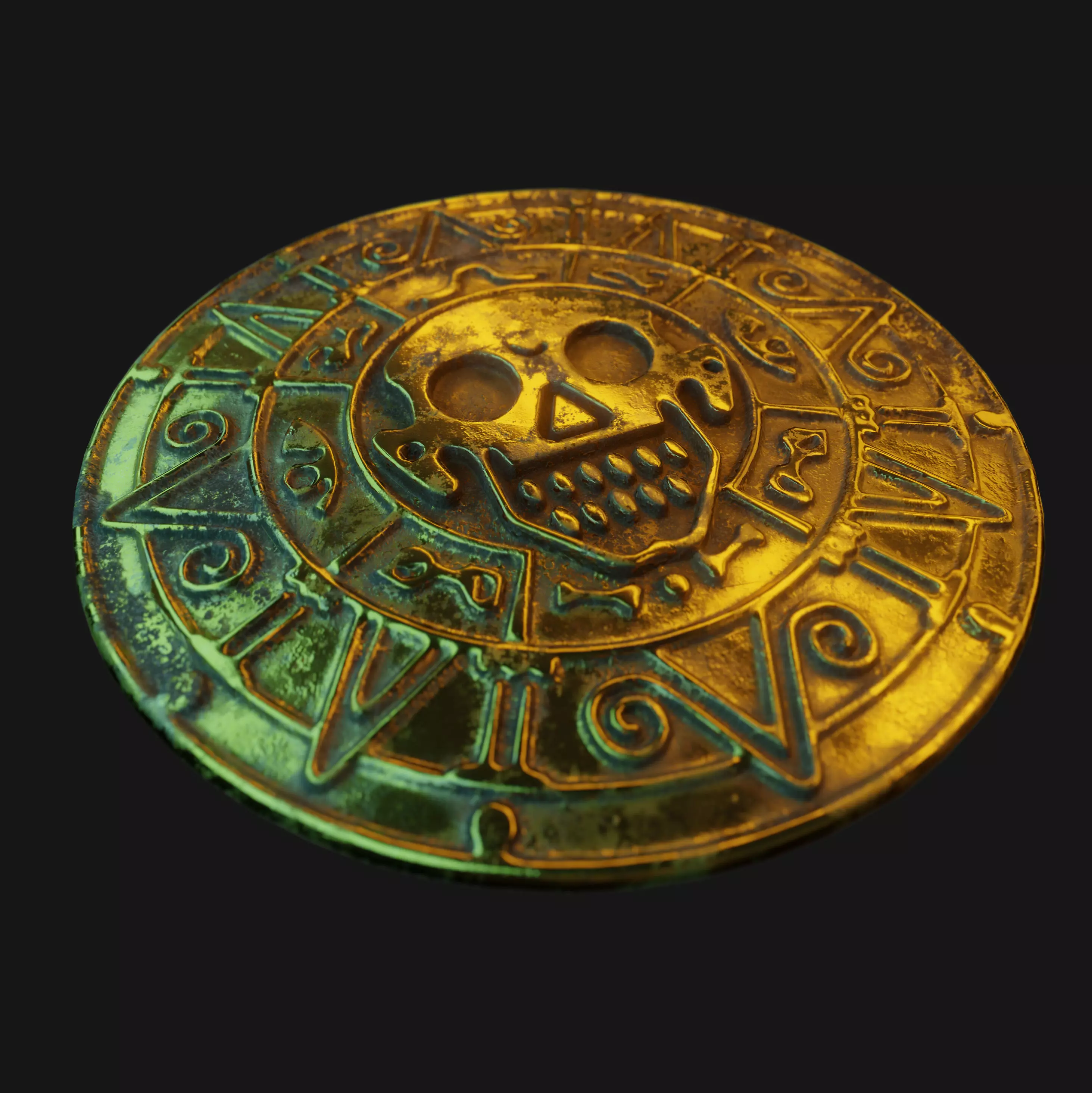 Gold Aztec Shield 3D model Aztec Gold VR / AR / low-poly | CGTrader