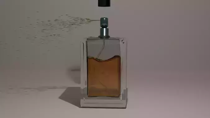 Perfume bottle with fluid animation