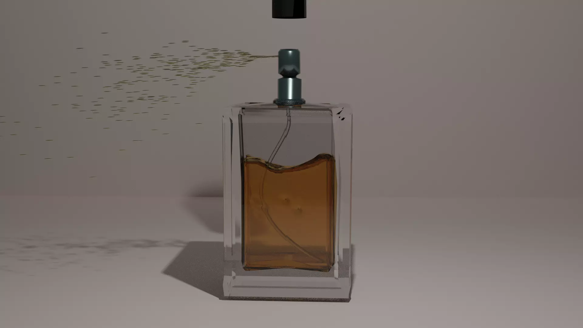 Perfume bottle with fluid animation Low-poly 3D model_0