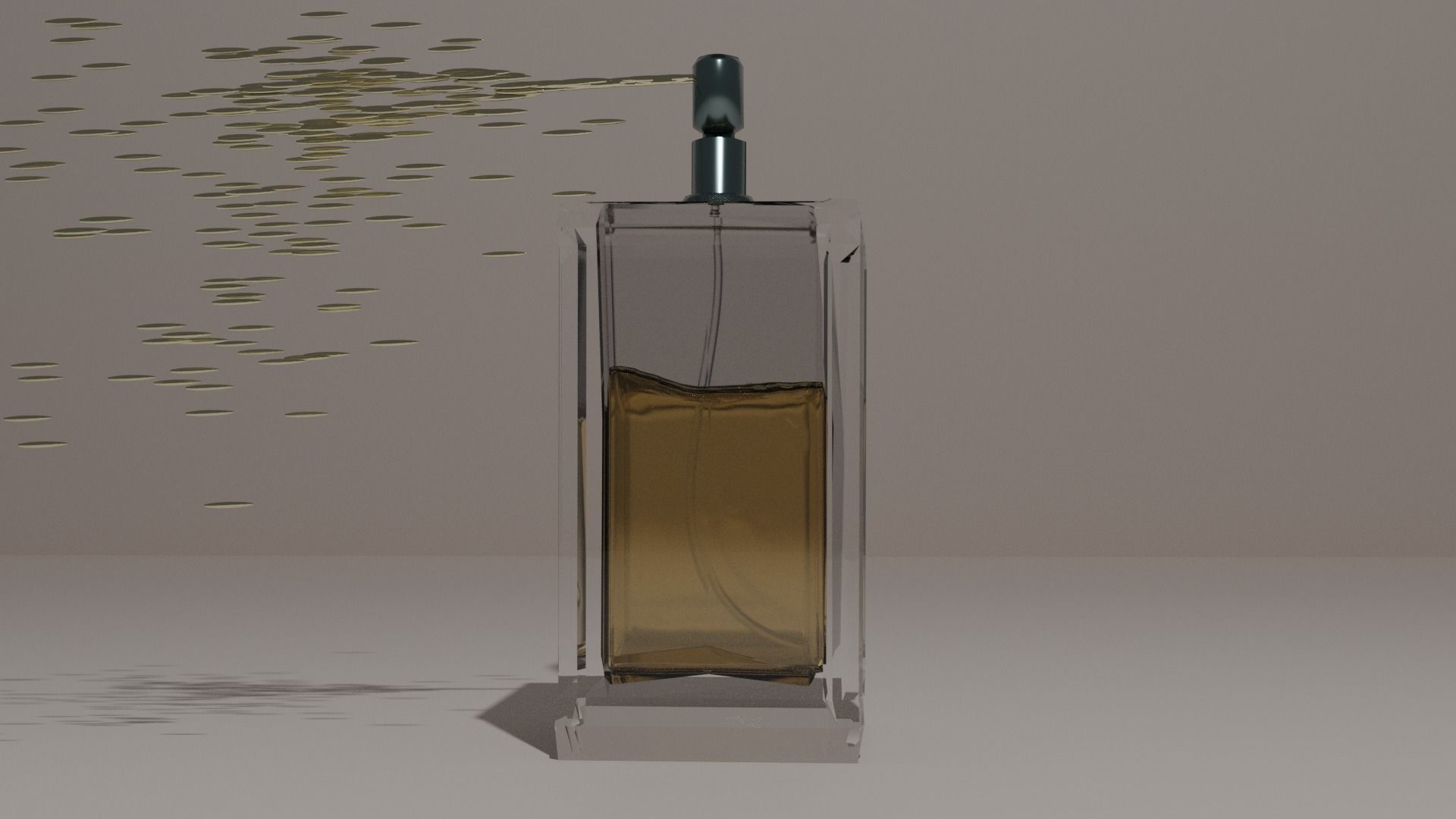 Perfume bottle with fluid animation Low-poly 3D model_2