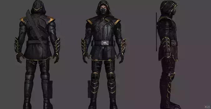 Hawkeye armor of avengers Low-poly 3D model