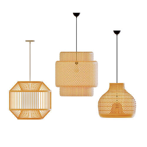 Rattan pendant lamp 3D model