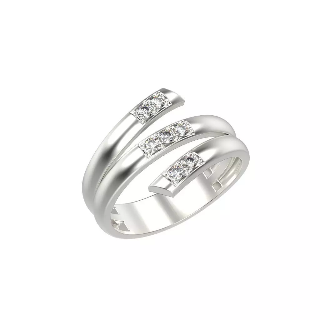 Women ring helix with gems 3dm stl CAD 3D print model_0