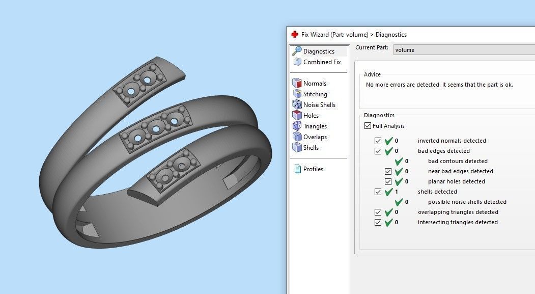 Women ring helix with gems 3dm stl CAD 3D print model_28