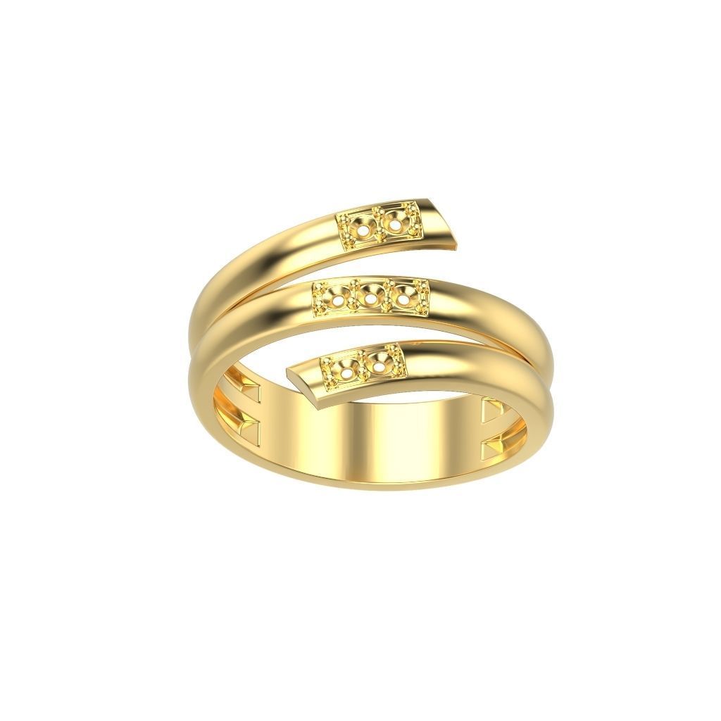 Women ring helix with gems 3dm stl CAD 3D print model_14