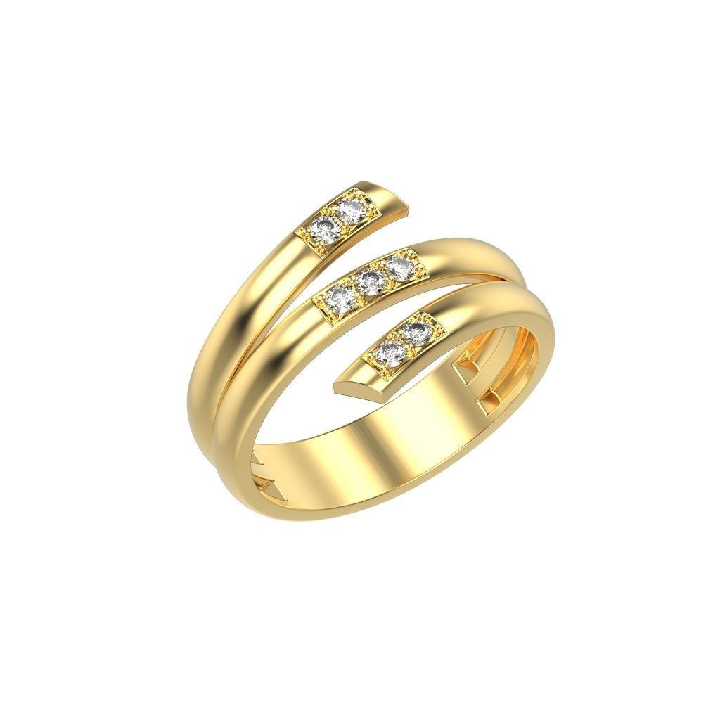 Women ring helix with gems 3dm stl CAD 3D print model_8