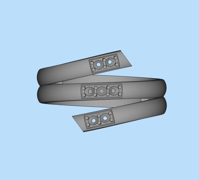 Women ring helix with gems 3dm stl CAD 3D print model_29