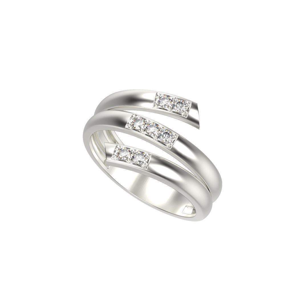 Women ring helix with gems 3dm stl CAD 3D print model_2
