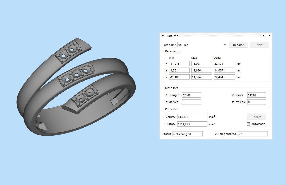 Women ring helix with gems 3dm stl CAD 3D print model_27