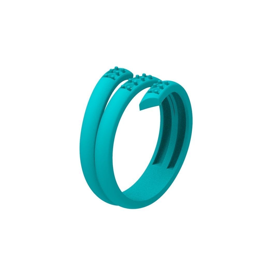 Women ring helix with gems 3dm stl CAD 3D print model_19